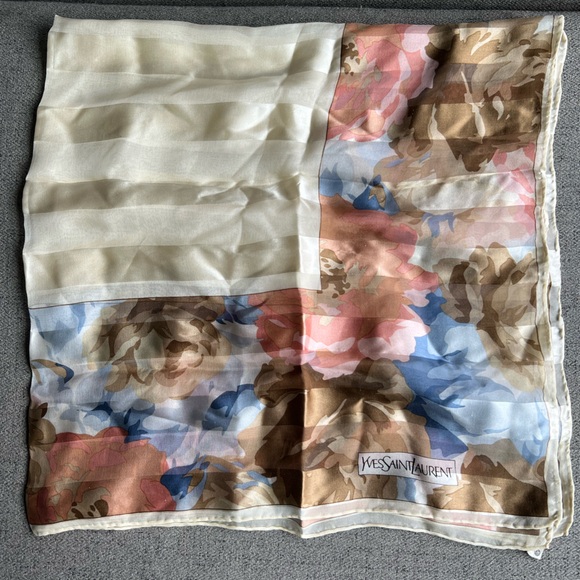 Yves Saint Laurent Japan exclusive floral silk scarf 90cm